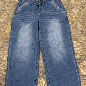 Stylish Blue Wide Leg Women's Jeans